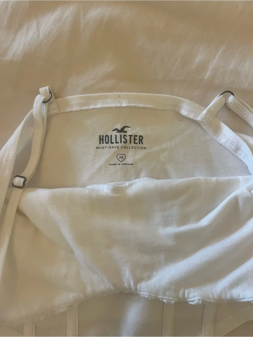 Hollister White Ruched Bust Corset Crop Cami - Picture 3 of 3